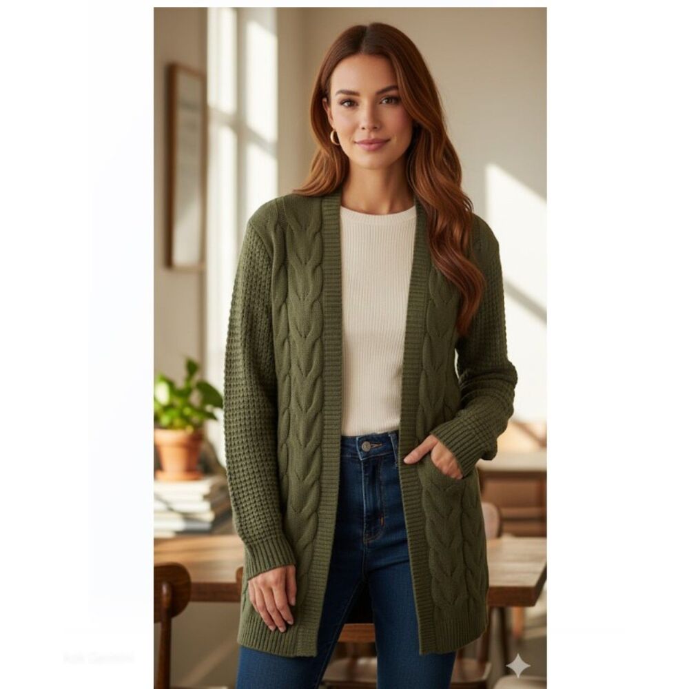 Mountain Khakis Cardigan NWT Olive Green Knit Sweater Retail $130 Womens Size S